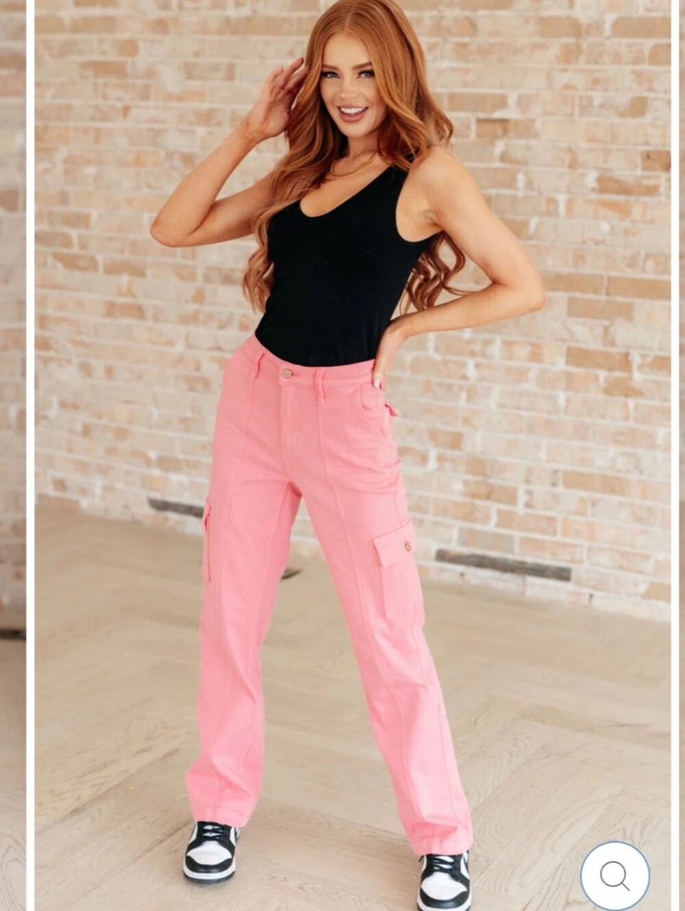 Judy Blue High Rise Cargo Straight Jeans in Pink by Judy Blue JB88837 Sz 9 29